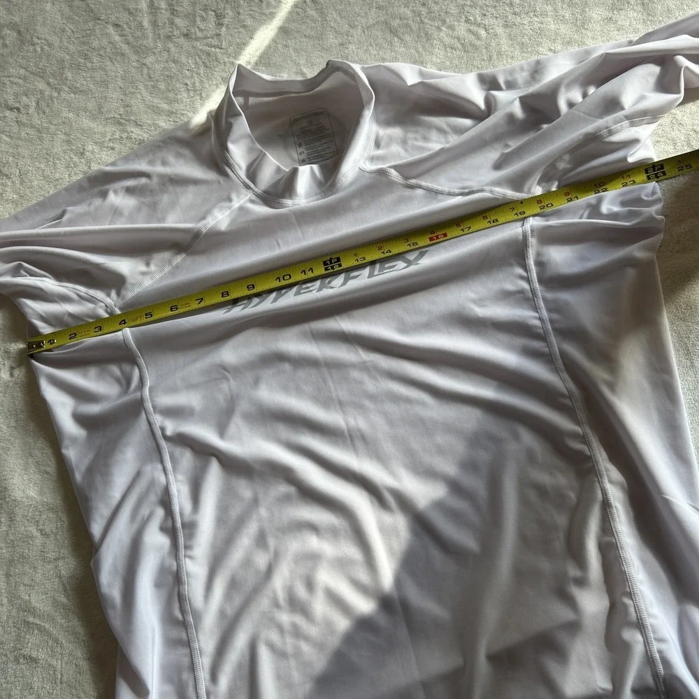 Hyperflex Men's Rashguard Loose Fit Long Sleeve 50+ UV Protection White 2XL